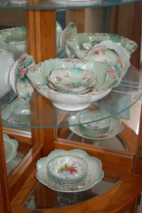 Antique fruit bowl sets (upper set is Prussia)