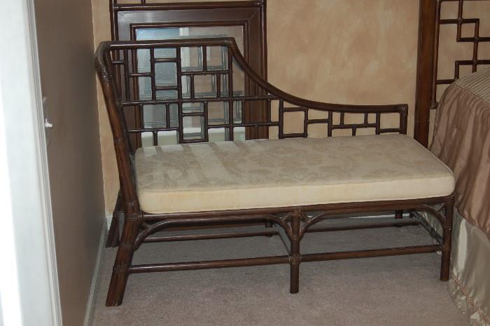 Unique rattan chaise (matches king bed frame and dressers and mirror)
