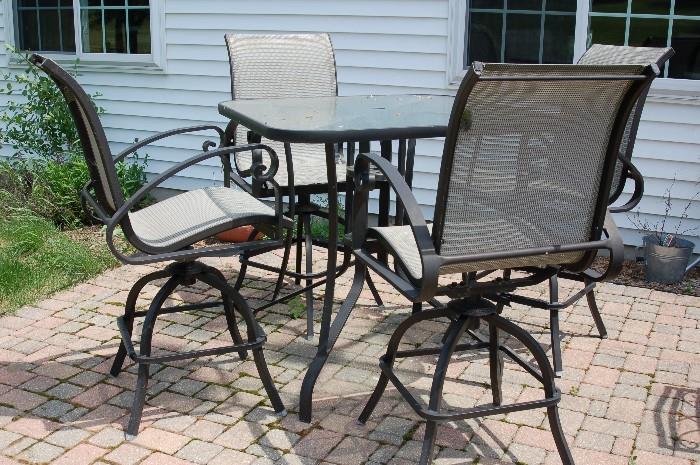 Patio bistro set with 4 chairs