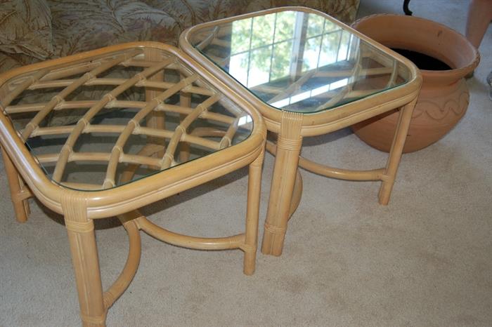 Rattan table set (coffee table to match not pictured)