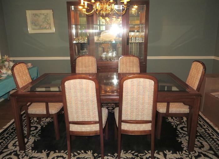 Ethan Allen dining room table and china cabinet
