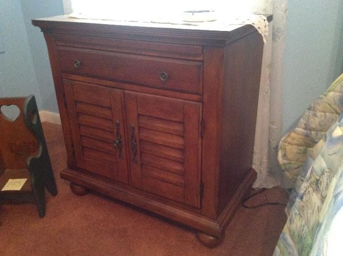 #135  Single Drawer Two Door with pull out Writing Ledge Night Stand W30xD16.5xH30.5  $56