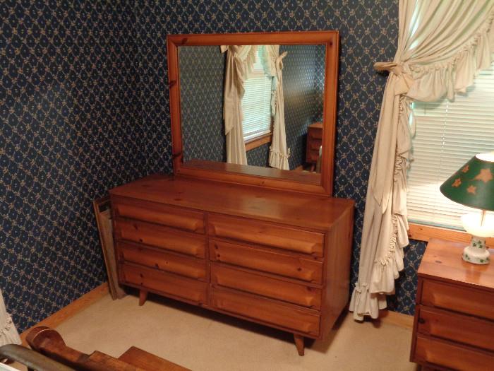 Mid Century Modern Dresser and Mirror