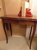 console table...top flip open for game table