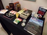 1st Edition Texas by James Michener, assorted Life Magazines, bookends, childrens books, and paperweights