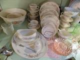 China pieces, depression glass, vintage stoneware, and more