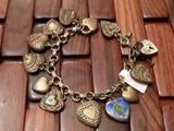 antique heart charm bracelet
