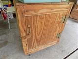 old handmade wooden cabinet