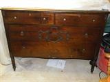 This beautiful antique chest of drawers also includes a mirror not pictured.