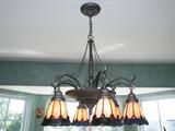 Tiffany-Style hanging chandelier.