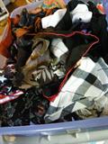 assorted tub of scarves.