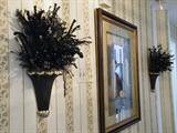 Wall sconces, home decor for sale. Sorry artwork pictured is not for sale.