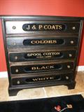 Vintage-style sewing spool cabinet-very nice! Measures approx. 2 feet tall
