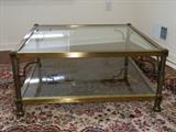 Very nice brass glass-topped coffee table!