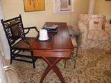 Beautiful desk with hinged top opens wide or use it compact as shown!
