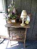 Victorian bamboo with rattan top table.