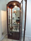 Beautiful cherry wood etagere curio cabinet
