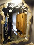 Beautiful Murano glass mirror imported from Italy.