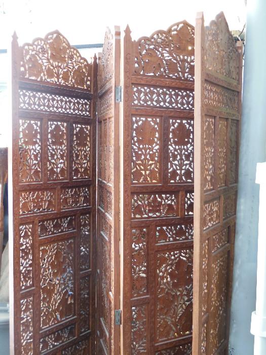 Vintage Panama 6' hand carved screen