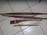 Cross bow and handmade arrows taken from North Vietnamese prisoner.