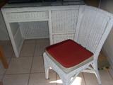 Wicker computer desk and chair