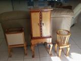 Custom made pieces...excellent condition. Several types of wood were used in the creation.