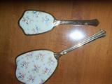 Antique brush and mirror