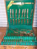 Thailand gold flatware set purchased during Vietnam War. Service for 8
