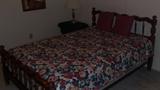 Wood bedroom suite
full bed, one night stand, dresser with mirror