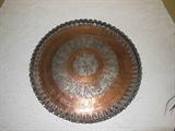 Large, copper, brass and silver tray.