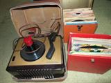 RCA Victor 45rpm record player and records