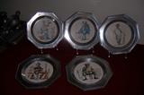 Wilton Company "Studies in the Ring" collectible plates. Armetale and china