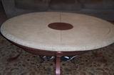 Faux stone and brass coffee table