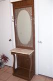 Entry hat rack and mirror