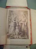 Inside of old book, folds out like a postcard