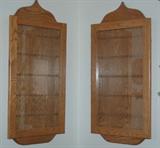 Large Oak Spoon Display Cabinets