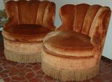 Velvet Fringed Slipper Chairs