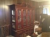 Mahogany china hutch, Chippendale style -- solid
