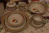 DINNERWARE: MIKASA JUST FLOWERS BONE CHINA ~ SALEM STONEWARE ~ ROYAL CHELSEA CHINA ENGLAND ~ HALLCRAFT POTTERSCRAFT 