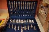 FANCY SILVER PLATE FLATWARE SET