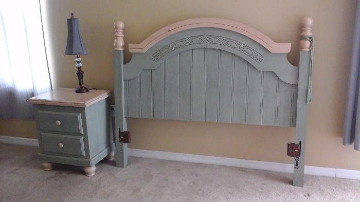 Painted Nightstand and Full/Queen headboard