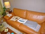 Large Brown Leather Sofa