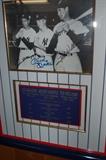 Framed Mickey Mantle, Joe DiMaggio and Ted Williams signed photo. Gallery of History Letter of Authenticity and Receipt goes with this item.