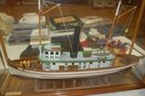  2 glass enclosed ship models (1 antique) This one is the Seguin and was crafted by Bob Dunn 1991
