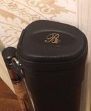RICHARD BLACK HANDMADE SIGNED POOL CUE DATED 2004, INCLUDES THE BUTT AND TWO SHAFTS, WITH CASE.