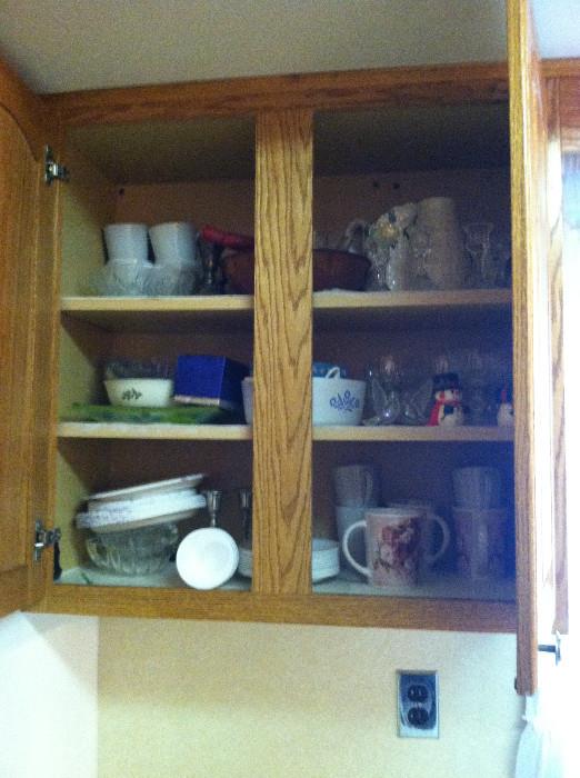 Contents of kitchen cabinets.