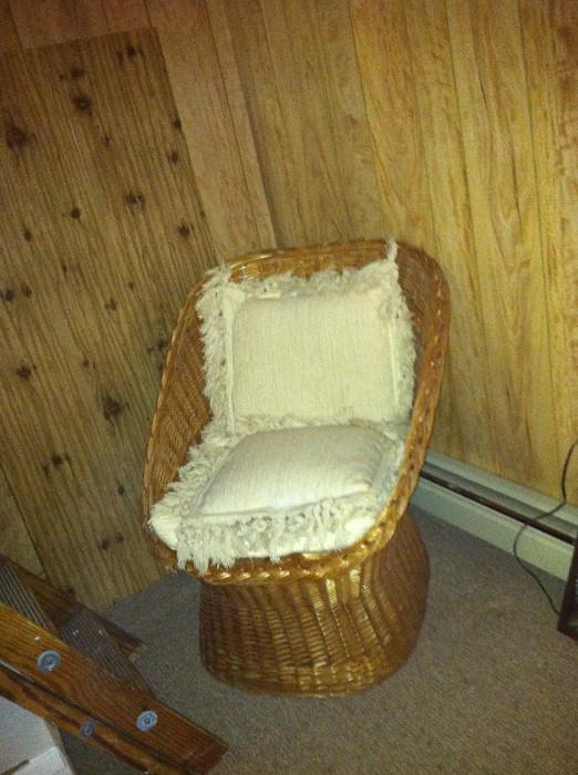 Rattan chair.