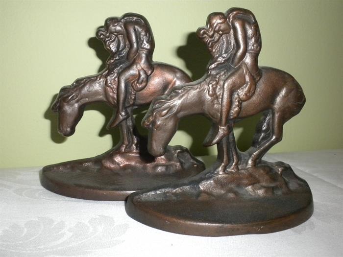 CAST IRON "END OF THE TRAIL" BOOKENDS