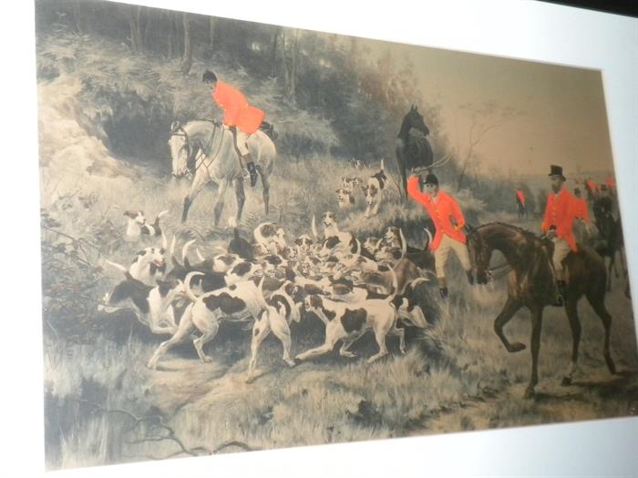 EARLY HUNT SCENE LITHOGRAPH