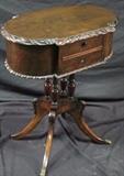 antique carved table with drawer